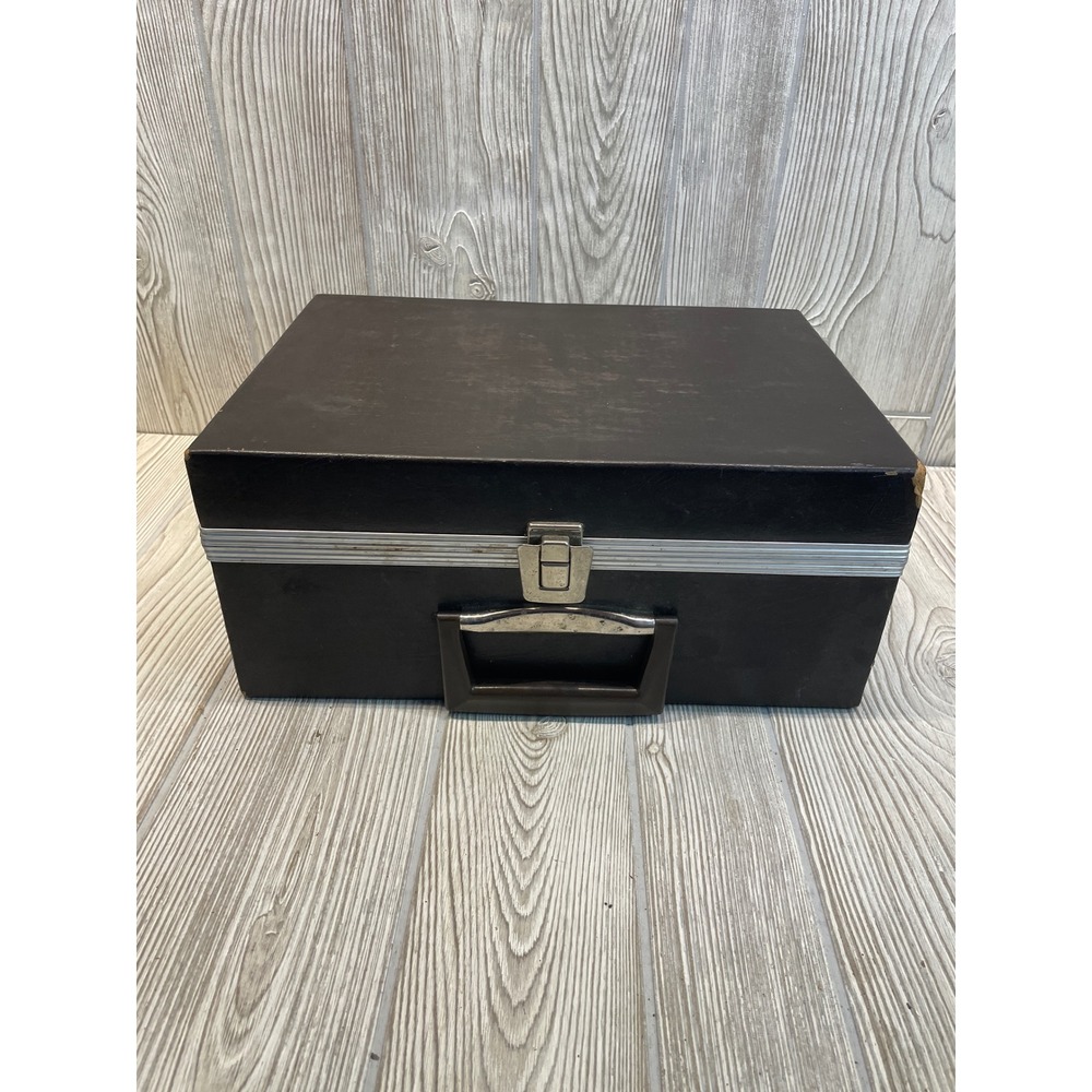 Vintage Brown Faux Leather Cassette Tape Storage Case 30 Slot Holder Carrier